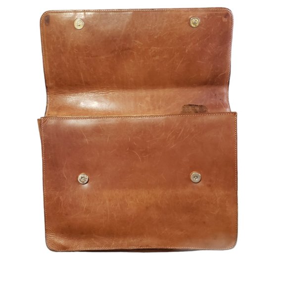 Red Goose Women Brown Leather Laptop Satchel Portfolio Messenger Bag - Picture 4 of 8